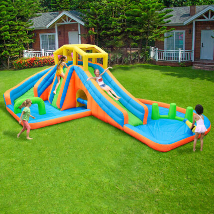 Large Outdoor Inflatable Slide and Trampoline for Kids